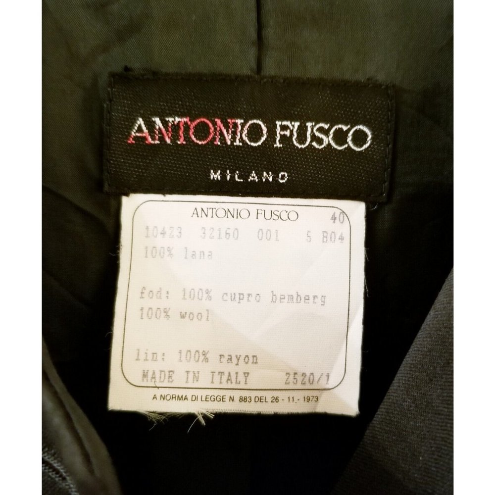 ANTONIO FUSCO Milano Black Blazer Jacket Sz 40 US 6 Small Wool Italy - Picture 2 of 8